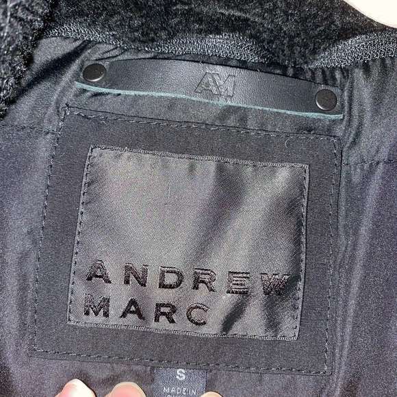 ANDREW MARC Ventura Lamb Fur-Lined & Faux Fur-Trimmed Parka in Black Men’s Sz S - Picture 15 of 16